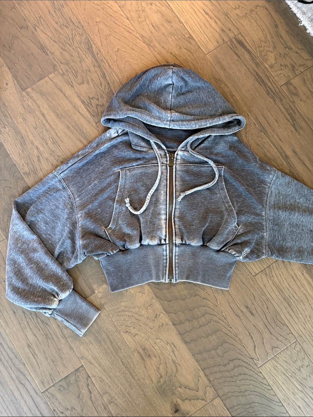FP Movement by Free People Cropped Gray Zip Hoodie Jacket oversized xs